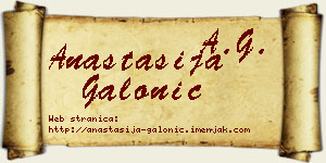 Anastasija Galonić vizit kartica